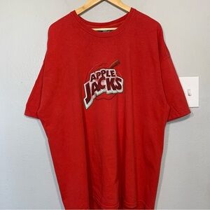 Vintage Y2K Apple Jacks Cereal Promo Red Tee‎ Size 2XL